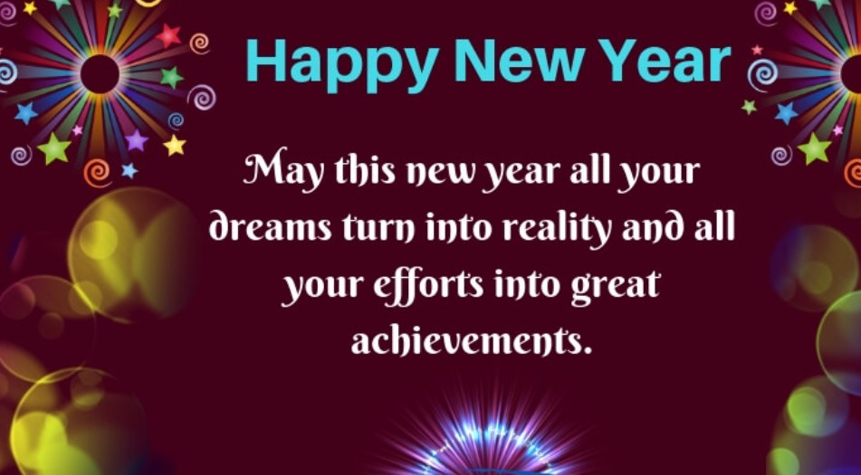 Happy new year wishes card message